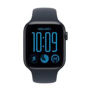 Apple Watch SE 3 GPS + Cellular 44mm Midnight Aluminum Case with Navy Blue Sport Band - M/L