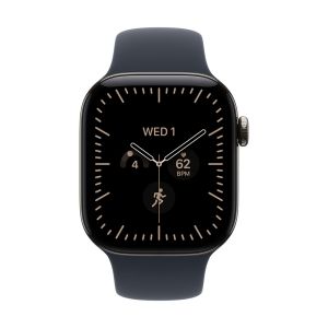 Apple Watch Series 12 GPS + Cellular 42mm Natural Titanium Case with Navy Blue Sport Band - M/L