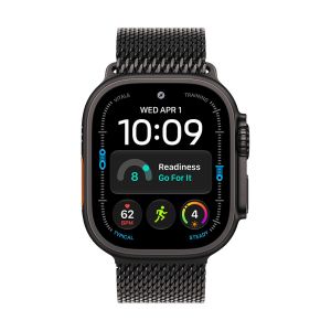 Apple Watch Ultra 4 GPS + Cellular 49mm Black Titanium Case with Black Titanium Milanese Loop - Medium