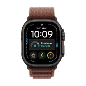 Apple Watch Ultra 4 GPS + Cellular 49mm Black Titanium Case with Burgundy Alpine Loop - Medium