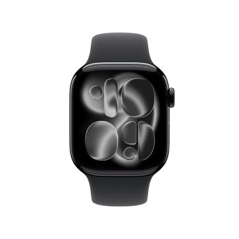 Apple Watch Series 11 GPS 42mm Jet Black Aluminum Case with Black Sport Band - M/L