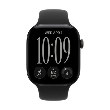 Apple Watch Series 12 GPS + Cellular 46mm Black Aluminum Case with Black Sport Band - M/L