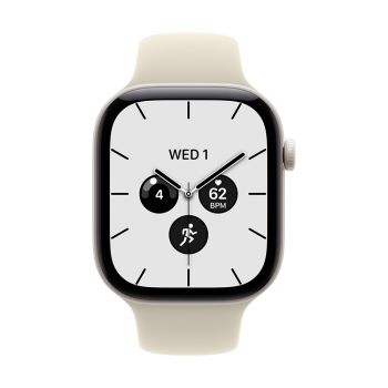 Apple Watch Series 12 GPS + Cellular 46mm Pearl White Ceramic Case with Sand Sport Band - S/M