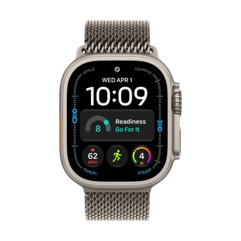 Apple Watch Ultra 4 GPS + Cellular 49mm Natural Titanium Case with Natural Titanium Milanese Loop - Small
