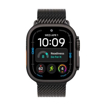 Apple Watch Ultra 4 GPS + Cellular 49mm Black Titanium Case with Black Titanium Milanese Loop - Large