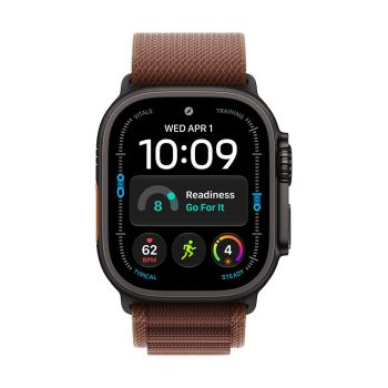Apple Watch Ultra 4 GPS + Cellular 49mm Black Titanium Case with Burgundy Alpine Loop - Medium