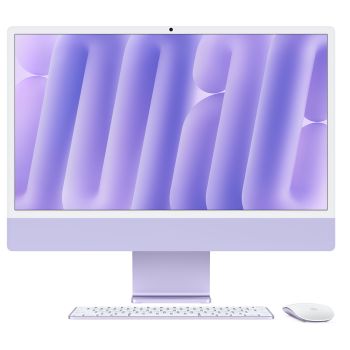 iMac, 2024, 24-inch 4.5K display, Apple M4, 1TB SSD, 16GB RAM, 8-core GPU, Gigabit Ethernet, Purple
