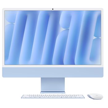 iMac, 2024, 24-inch 4.5K display, Apple M4, 512GB SSD, 24GB RAM, 10-core GPU, Blue