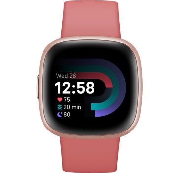 FitBit Versa 4, Copper Rose Aluminum Case, Pink Sand Band