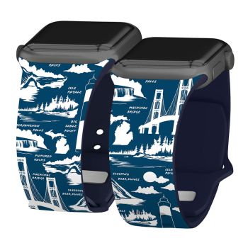 Apple Watch Band, 42/44/45/49 mm, Michigan Landmarks Sport Band, Short
