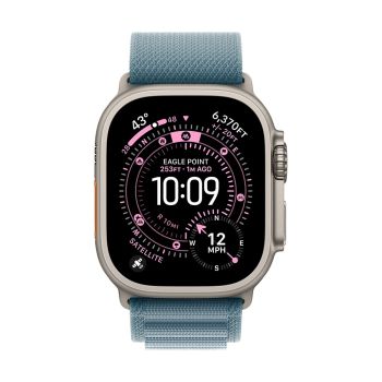 Apple Watch Ultra 3 GPS + Cellular 49mm Natural Titanium Case with Light Blue Alpine Loop - Small