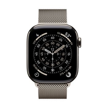 Apple Watch Series 11 GPS + Cellular 42mm Natural Titanium Case with Natural Milanese Loop