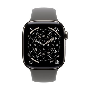 Apple Watch Series 11 GPS + Cellular 42mm Natural Titanium Case with Stone Gray Sport Band - S/M