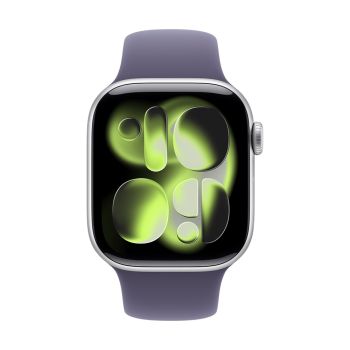 Apple Watch Series 11 GPS + Cellular 42mm Silver Aluminum Case with Purple Fog Sport Band - M/L