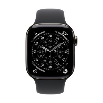 Apple Watch Series 11 GPS + Cellular 42mm Slate Titanium Case with Black Sport Band - M/L