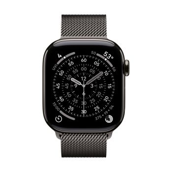 Apple Watch Series 11 GPS + Cellular 42mm Slate Titanium Case with Slate Milanese Loop