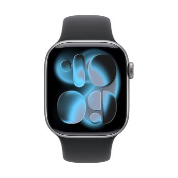 Apple Watch Series 11 GPS + Cellular 42mm Space Gray Aluminum Case with Black Sport Band - S/M