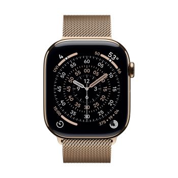Apple Watch Series 11 GPS + Cellular 46mm Gold Titanium Case with Gold Milanese Loop - M/L