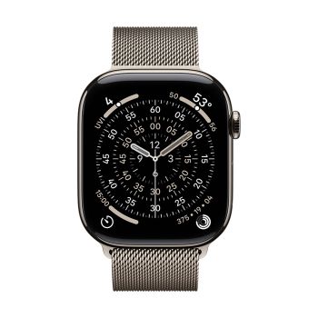Apple Watch Series 11 GPS + Cellular 46mm Natural Titanium Case with Natural Milanese Loop - S/M
