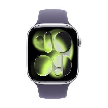 Apple Watch Series 11 GPS + Cellular 46mm Silver Aluminum Case with Purple Fog Sport Band - M/L
