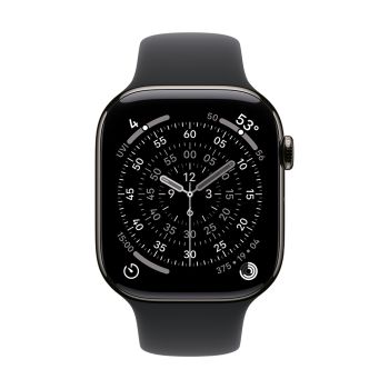 Apple Watch Series 11 GPS + Cellular 46mm Slate Titanium Case with Black Sport Band - S/M