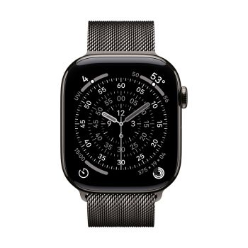Apple Watch Series 11 GPS + Cellular 46mm Slate Titanium Case with Slate Milanese Loop - S/M