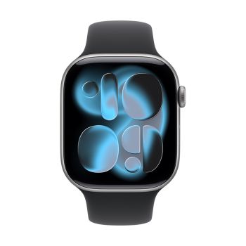 Apple Watch Series 11 GPS + Cellular 46mm Space Gray Aluminum Case with Black Sport Band - M/L