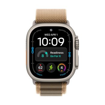Apple Watch Ultra 4 GPS + Cellular 49mm Natural Titanium Case with Desert Alpine Loop - Medium