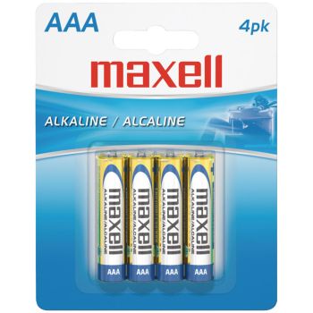 Maxell Alkaline AAA Batteries, 4-pack