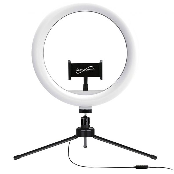 Personal Live Stream Ring Light Kit | 3.5” LED, Table Clamp And Phone  Holder - Black