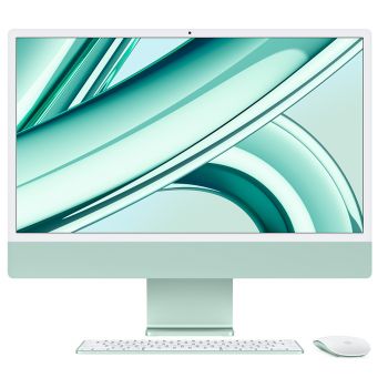 iMac, 2023, 24-inch 4.5K display, Apple M3, 512GB SSD, 8GB RAM, 10-core GPU, Magic Keyboard with Touch ID, Green