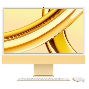 iMac, 2023, 24-inch 4.5K display, Apple M3, 256GB SSD, 8 GB RAM, 10-core GPU, Magic Keyboard with Touch ID, Yellow