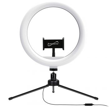 Supersonic PRO Live Stream 10-inch LED Table Top Selfie Ring Light