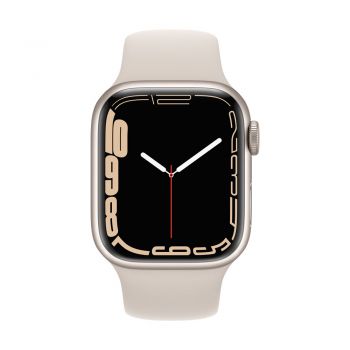 Apple Watch Series 7, 41mm Starlight Aluminum Case, Starlight Sport Band, Cellular
