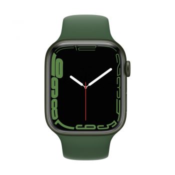 Apple Watch Series 7, 45mm Green Aluminum Case, Clover Sport Band, Cellular