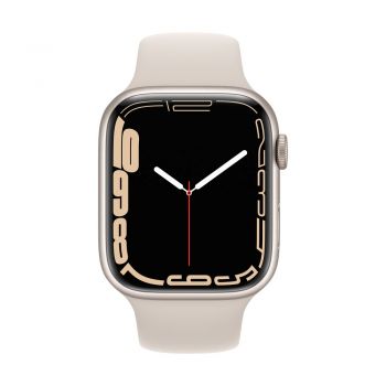 Apple Watch Series 7, 45mm Starlight Aluminum Case, Starlight Sport Band