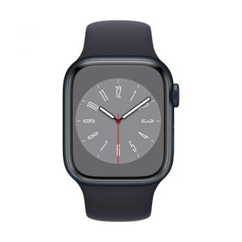 Apple Watch Series 8, 41mm Midnight Aluminum Case, Midnight Sport Band S/M