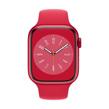 Apple Watch Series 8, 45mm (PRODUCT)RED Aluminum Case, (Product) Red Sport Band S/M