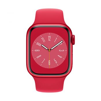 Apple Watch Series 8, 41mm (PRODUCT)RED Aluminum Case, (Product) Red Sport Band M/L, Cellular