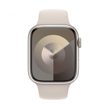 Apple Watch Series 9, 45 mm, Starlight Aluminum Case, Starlight Sport Band M/L