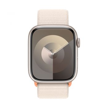 Apple Watch Series 9, 45mm Starlight Aluminum Case with Starlight Sport Loop