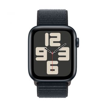 Apple Watch SE (2nd Gen), 44mm Midnight Aluminum Case with Midnight Sport Loop, Cellular