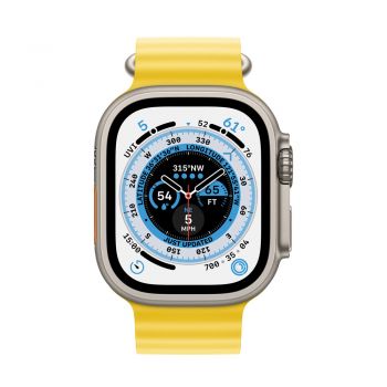 Apple Watch Ultra, 49mm Titanium Case, Yellow Ocean Band
