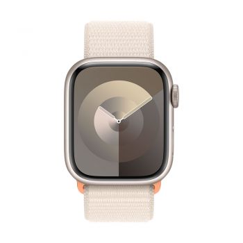 Apple Watch Series 9, 41mm Starlight Aluminum Case with Starlight Sport Loop