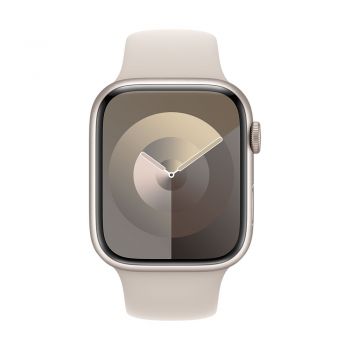 Apple Watch Series 9, 45 mm, Starlight Aluminum Case with Starlight Sport Band M/L