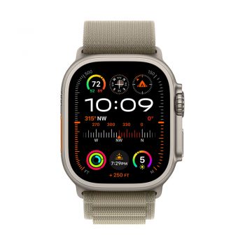 Apple Watch Ultra 2, 49mm Titanium Case with Olive Alpine Loop - Large, Cellular