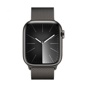 Apple Watch Series 9, 41mm Graphite Stainless Steel Case with Graphite Milanese Loop, Cellular