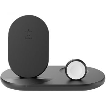 Belkin BOOST CHARGE 3-in-1 Wireless Charger for Apple Devices, Black